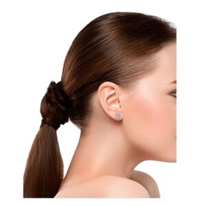 Elegant‎ Silver Stud with Cubic Zirconia Earrings with Timeless Appeal NWT